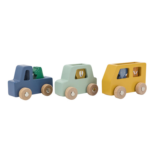 Trixie-36-808-Set de vehículos de madera - Animales