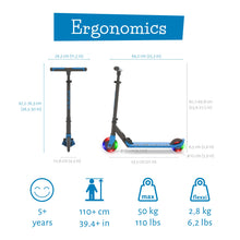 Cargar imagen en el visor de la galería, chillafish-CPFM02NAV-Monopatín azul - Flexxi Glow