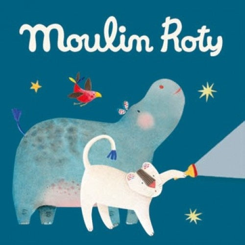 Moulin Roty-658354-Caja de discos para linterna de historias - ¡POUM! ¡Pequeño pícaro!, ¡PLOUF! ¡Gran baño! y Pequeñas patas ¡al agua!