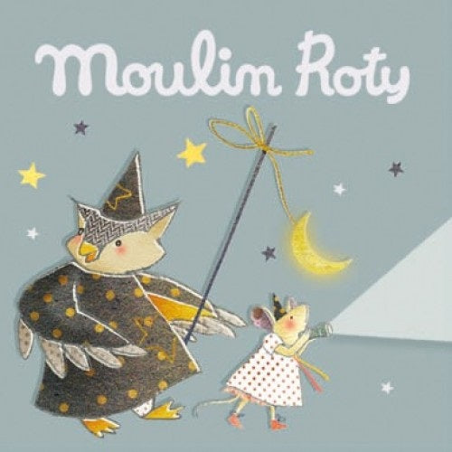 Moulin Roty-664365-Caja de discos para linterna de historias - Los 3 cerditos, El Príncipe Rana y Cenicienta