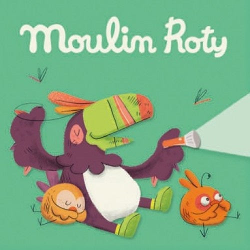 Moulin Roty-668359-Caja de discos para linterna de historias - Una pantera, un pájaro, un koala y un tucán... ¡en la jungla!