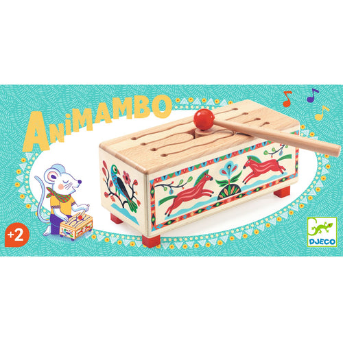 DJECO-DJ06028-Tambor de madera - Animambo