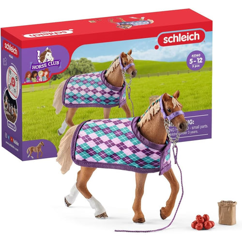 Schleich-42360-Caballo Purasangre con manta
