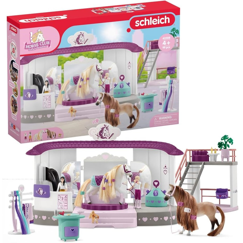 Schleich-42588-Salón de belleza para caballos