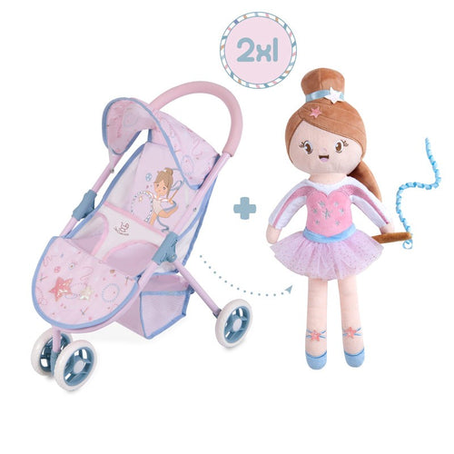 De Cuevas-90251-Carrito de muñecas con muñeca Rosa Gala