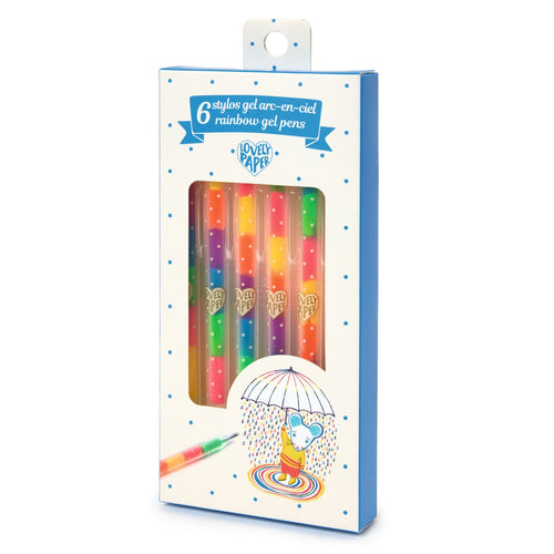 DJECO-DD03787-6 bolígrafos de gel arcoíris