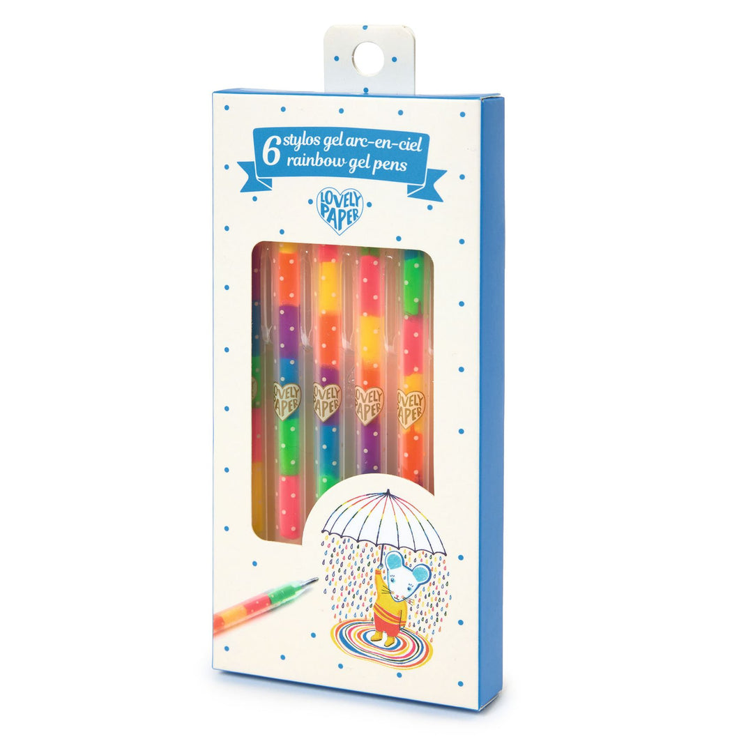 DJECO-DD03787-6 bolígrafos de gel arcoíris