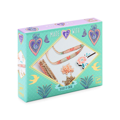 DJECO-DJ00018-Pulseras para armar - Miyuki y corazones