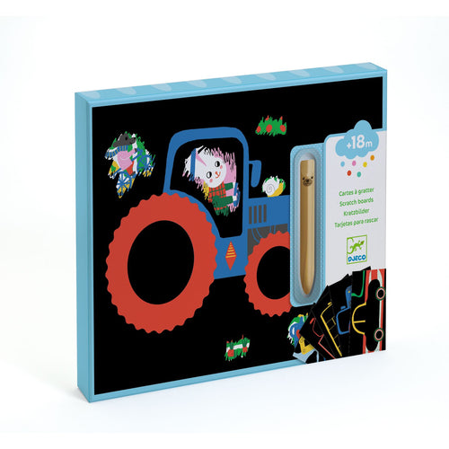 DJECO-DJ00040-Tarjetas para rascar - Vehículos por descubrir