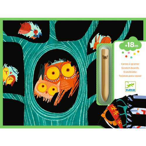 DJECO-DJ00041-Tarjetas para rascar - Animales por descubrir