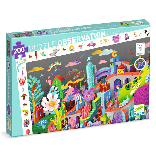 DJECO-DJ07462-Rompecabezas de observación - Crazy Town
