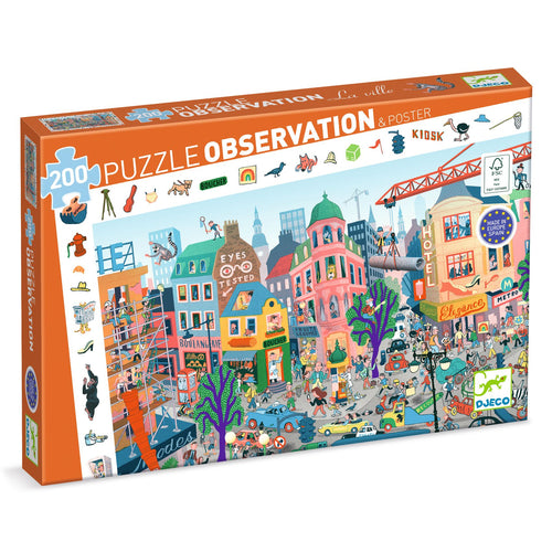 DJECO-DJ07515-Rompecabezas de observación - La ciudad