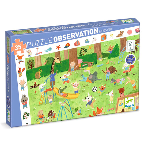 DJECO-DJ07596-Rompecabezas de observación - El jardín de los amiguitos