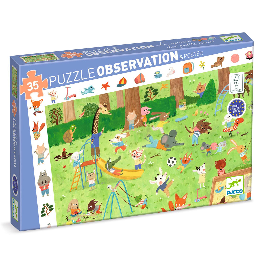 DJECO-DJ07596-Rompecabezas de observación - El jardín de los amiguitos