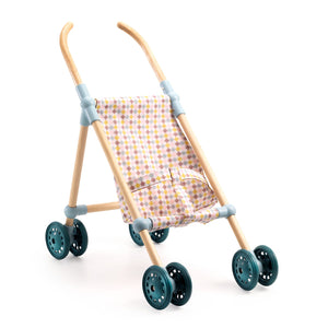 DJECO-DJ07843-Carrito para muñecas de madera - Little cubes