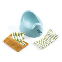 Cargar imagen en el visor de la galería, DJECO-DJ07853-Kit de baño para muñecas - Orinal y toallitas
