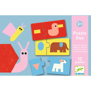 DJECO-DJ08256-Puzzle - Formas & animales