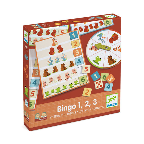DJECO-DJ08258-Juego de asociación - Bingo 1, 2, 3 números