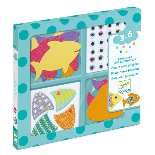DJECO-DJ09052-Crear con pegatinas - Me gustan los peces