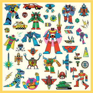 DJECO-DJ09276-Pegatinas - Robots