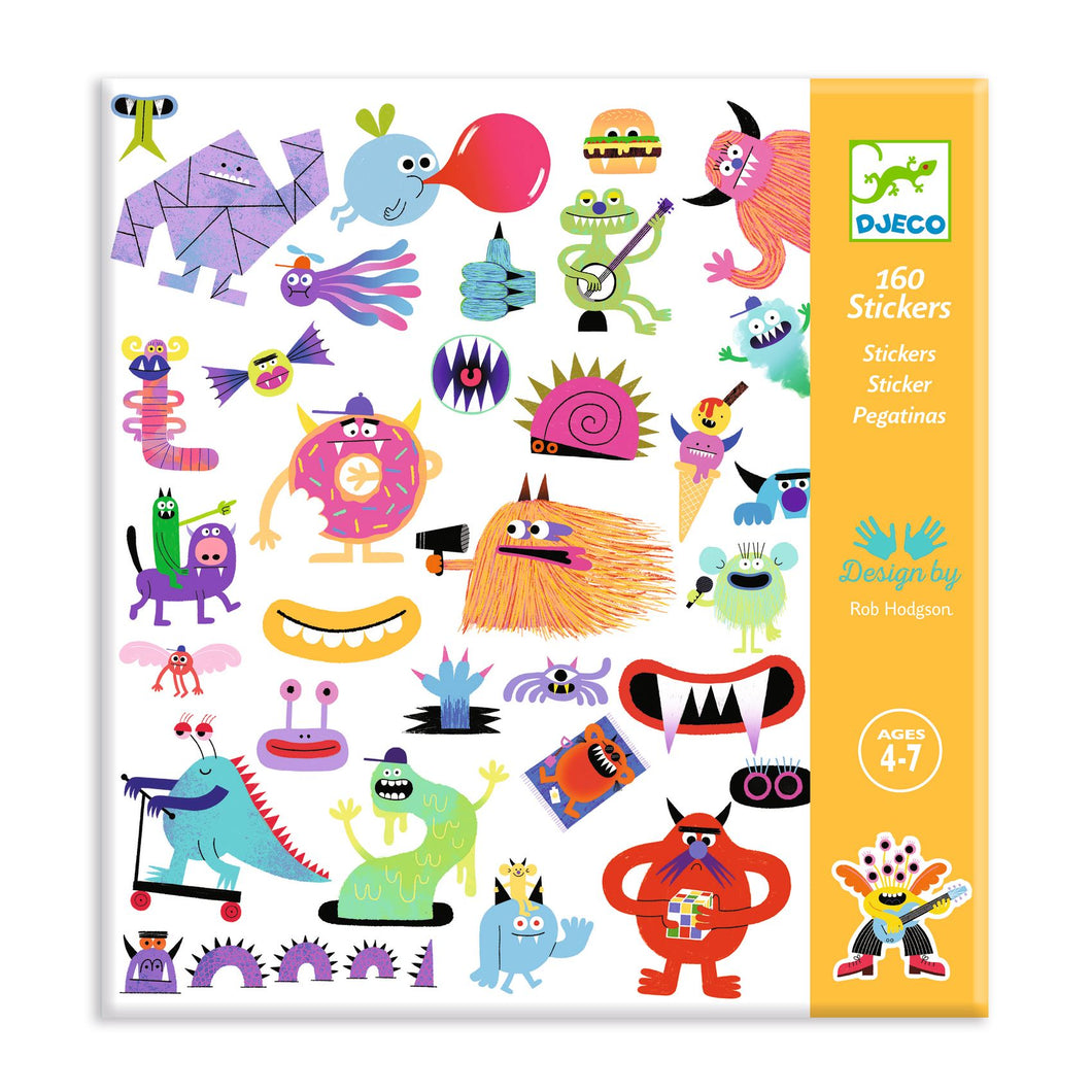DJECO-DJ09281-Pegatinas - Monstruos