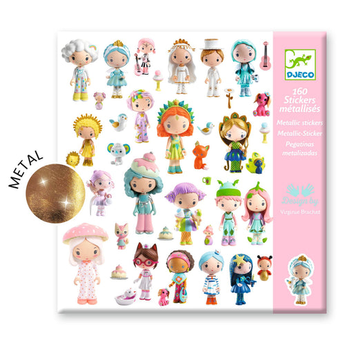 DJECO-DJ09286-Pegatinas metalizadas - El pequeño mundo de las Tinyly