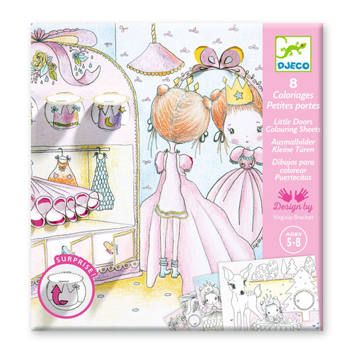 DJECO-DJ09699-Dibujos para colorear - Les petites portes de Pupi