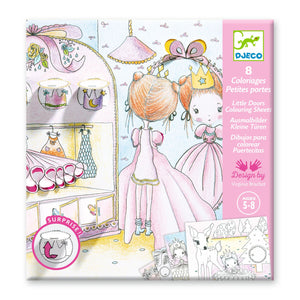 DJECO-DJ09699-Dibujos para colorear - Les petites portes de Pupi
