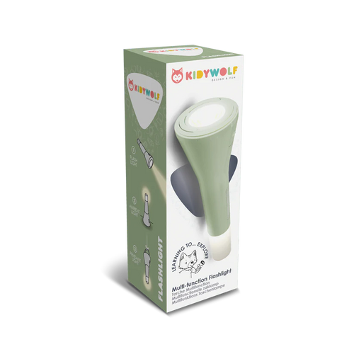 KIDYWOLF-FLASHLIGHT-GR-Linterna Verde 3 en 1 - KIDYFLASHLIGHT