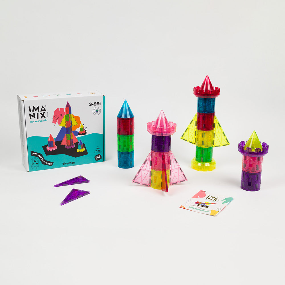 BrainToys Imanix 60 Piezas – Juguetes Educativos De Construcción Magnética Para Niños, Ideal Para Desarrollar La Creatividad Y Habilidades Motoras