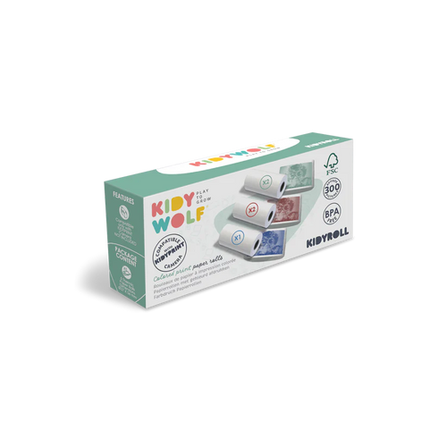 KIDYWOLF-KIDYROLL-CO-Rollos de papel térmico de alta calidad para KIDYPRINT