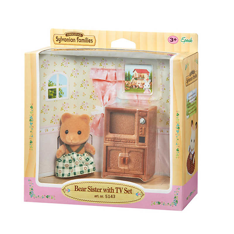 Sylvanian-5143-Hermana oso con set de televisión