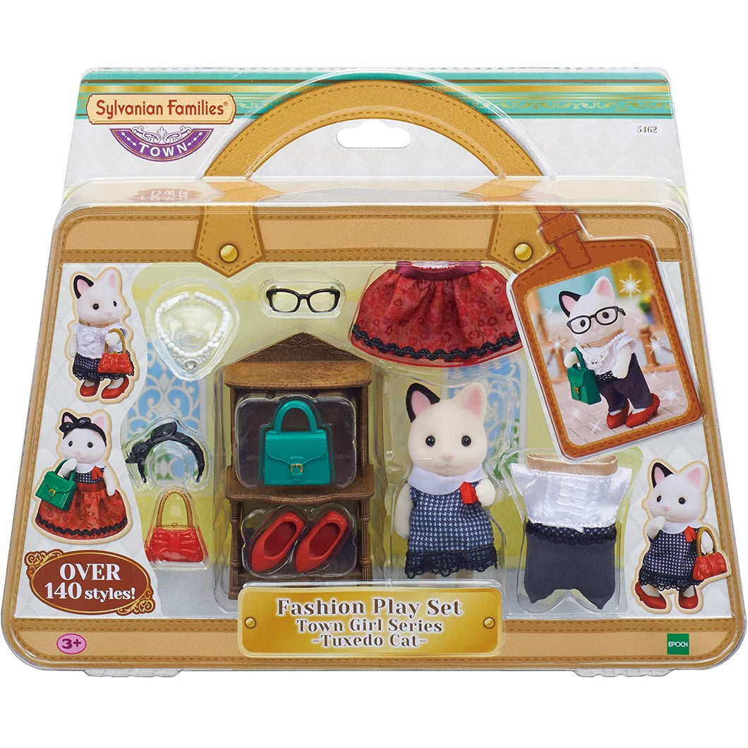 Sylvanian-5462-Gata tuxedo con set de belleza