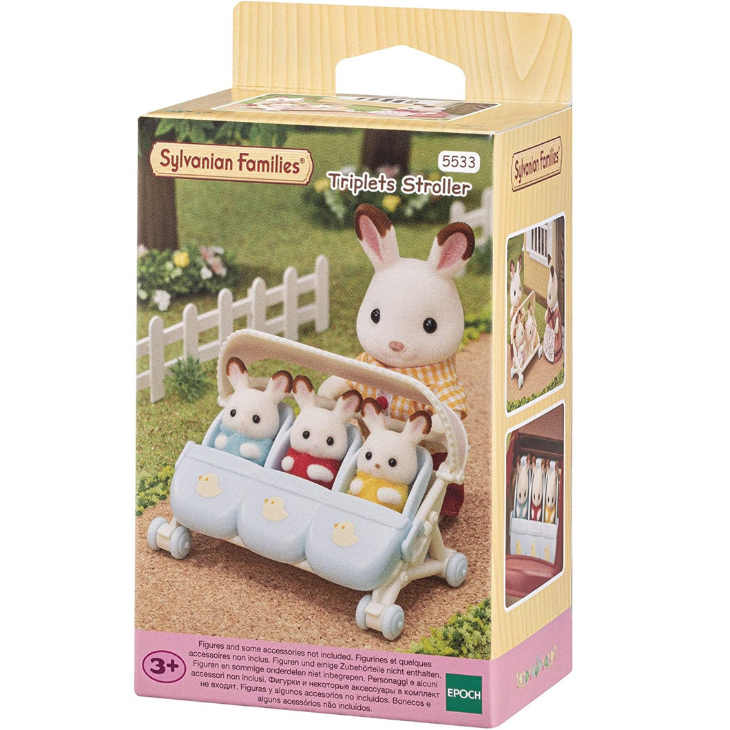 Sylvanian-5533-Carrito de bebés trillizos