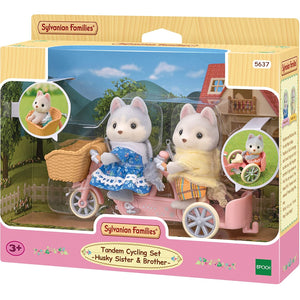 Sylvanian-5637-Bicicleta doble con Hermanos Husky