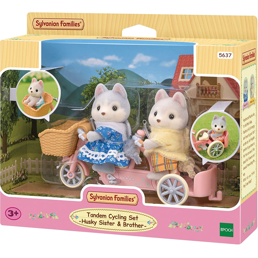 Sylvanian-5637-Bicicleta doble con Hermanos Husky