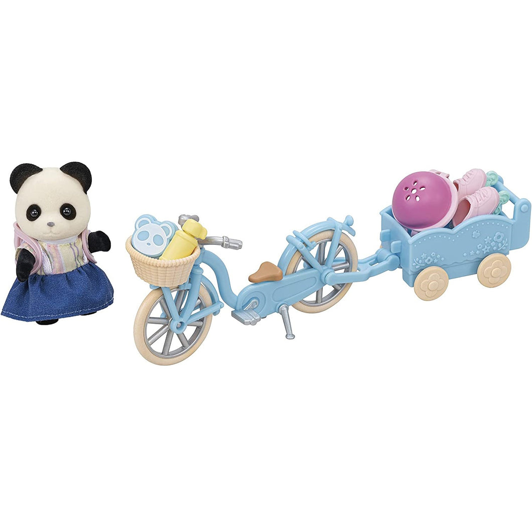 Sylvanian-5652-Osita panda con set de bicicleta y patinaje