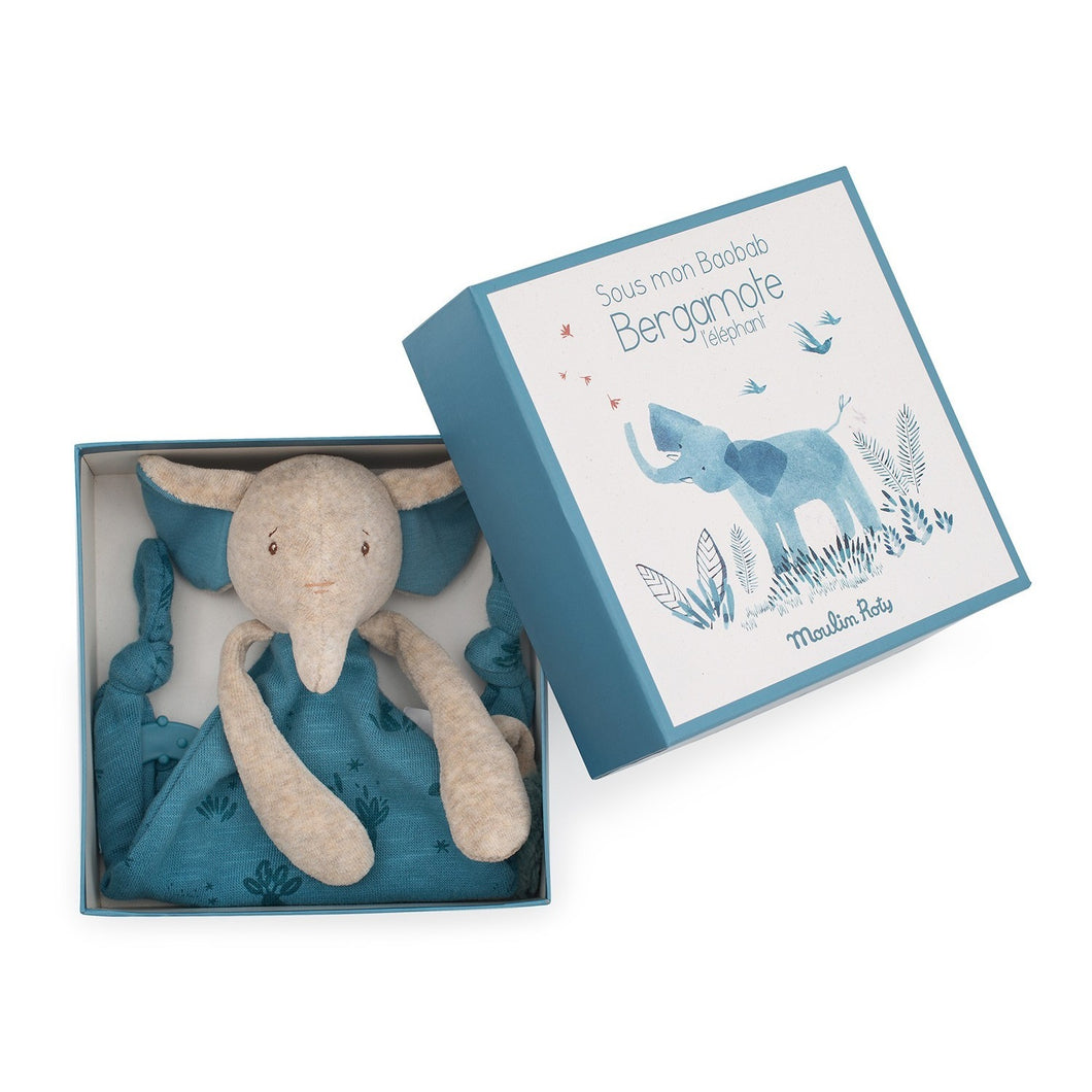 Moulin Roty-669016-Doudou porta-chupete elefante - Baobab