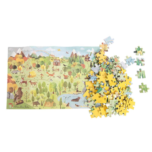 Moulin Roty-712410-Puzzle en tubo El bosque