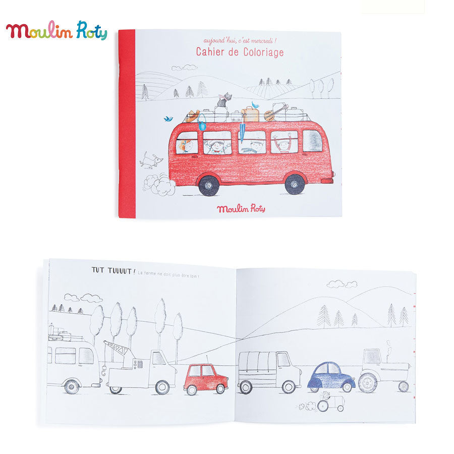 Moulin Roty-713132-Cuaderno para colorear - Mercredi