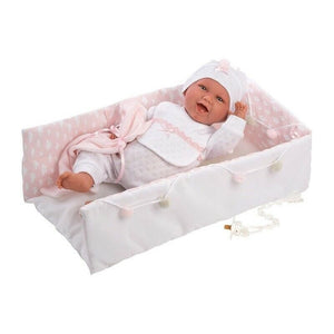 Llorens-74082-Muñeca recién nacida Mimi con cambiador rosa