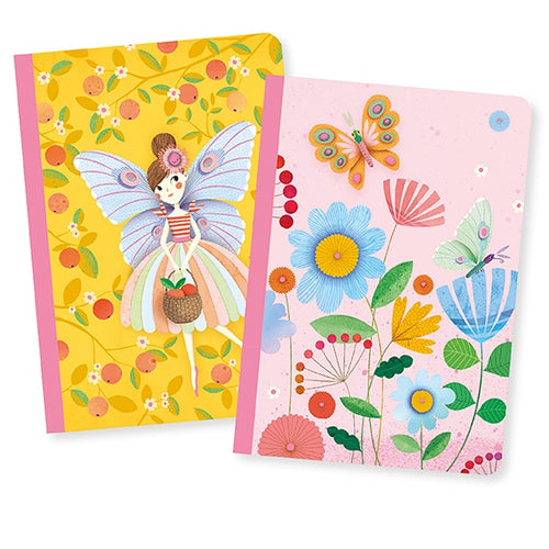 DJECO-DD03591-Cuadernos Rose (2 unidades) - Hada y Mariposa