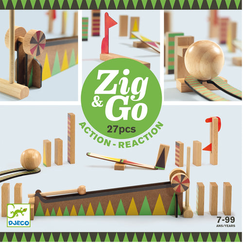 DJECO-DJ05641-Juego de acción y reacción - Zig & Go - 27 pcs