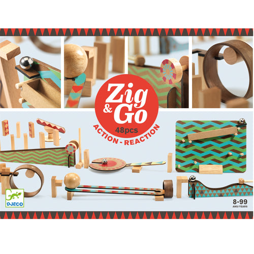 DJECO-DJ05644-Juego de acción y reacción - Zig & Go - 48 pcs