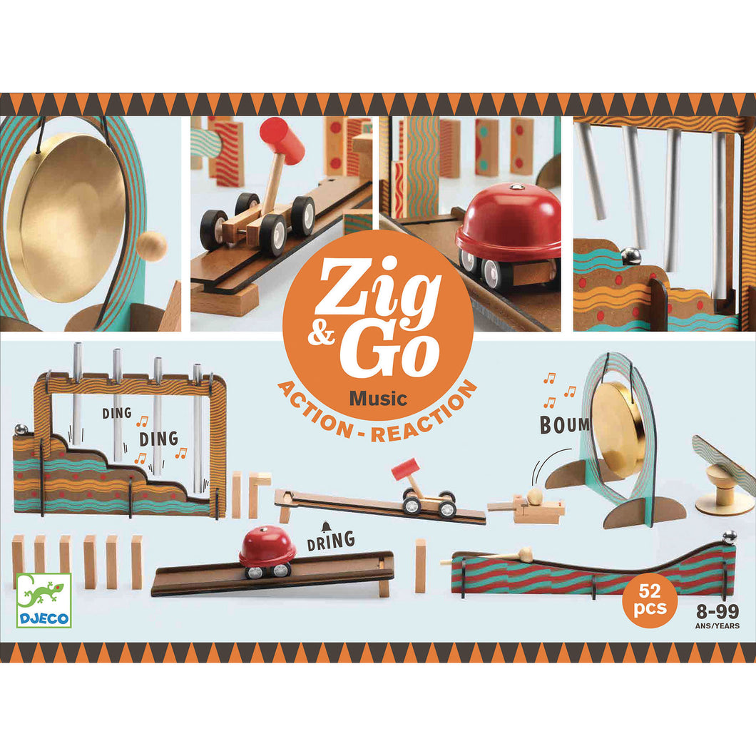 DJECO-DJ05645-Juego de acción y reacción - Zig & Go - Música 52 pcs