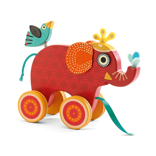 DJECO-DJ06231-Juego de arrastre - Elefante Indy
