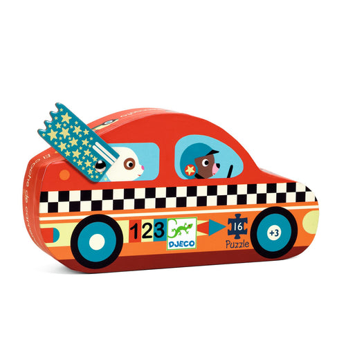 DJECO-DJ07273-Rompecabezas - Coche de carreras
