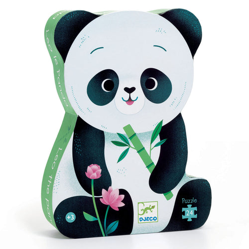 DJECO-DJ07282-Rompecabezas silueta - El panda Leo