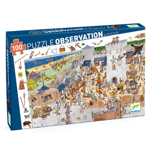 DJECO-DJ07503-Puzzle de observación - Castillo fortificado