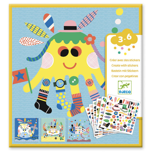 DJECO-DJ08931-Stickers - Criaturas marinas